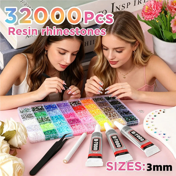 Kit Strasuri 40 de Culori (~32.000 buc.) cu Adeziv